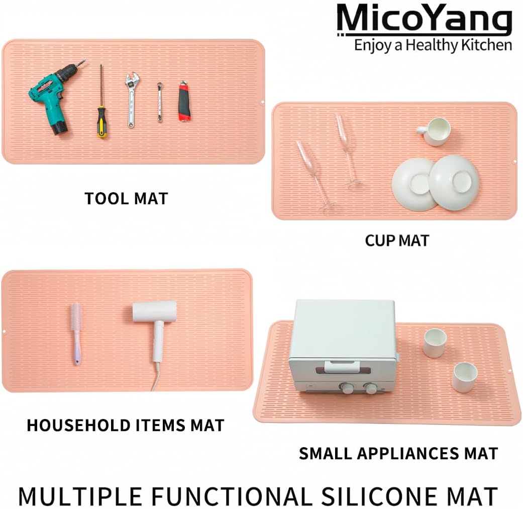 Silicone Dish Drying Mat for Multiple Usage,Easy clean,Eco-friendly,Heat-resistant Silicone Mat for