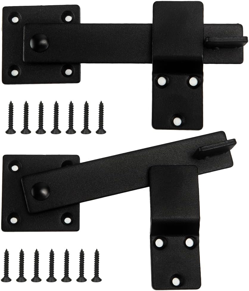 2 Pack Flip Gate Latch Lock 6'' Adjustable Barn Door Lock Hardware Safety Rustic Gate Lock for