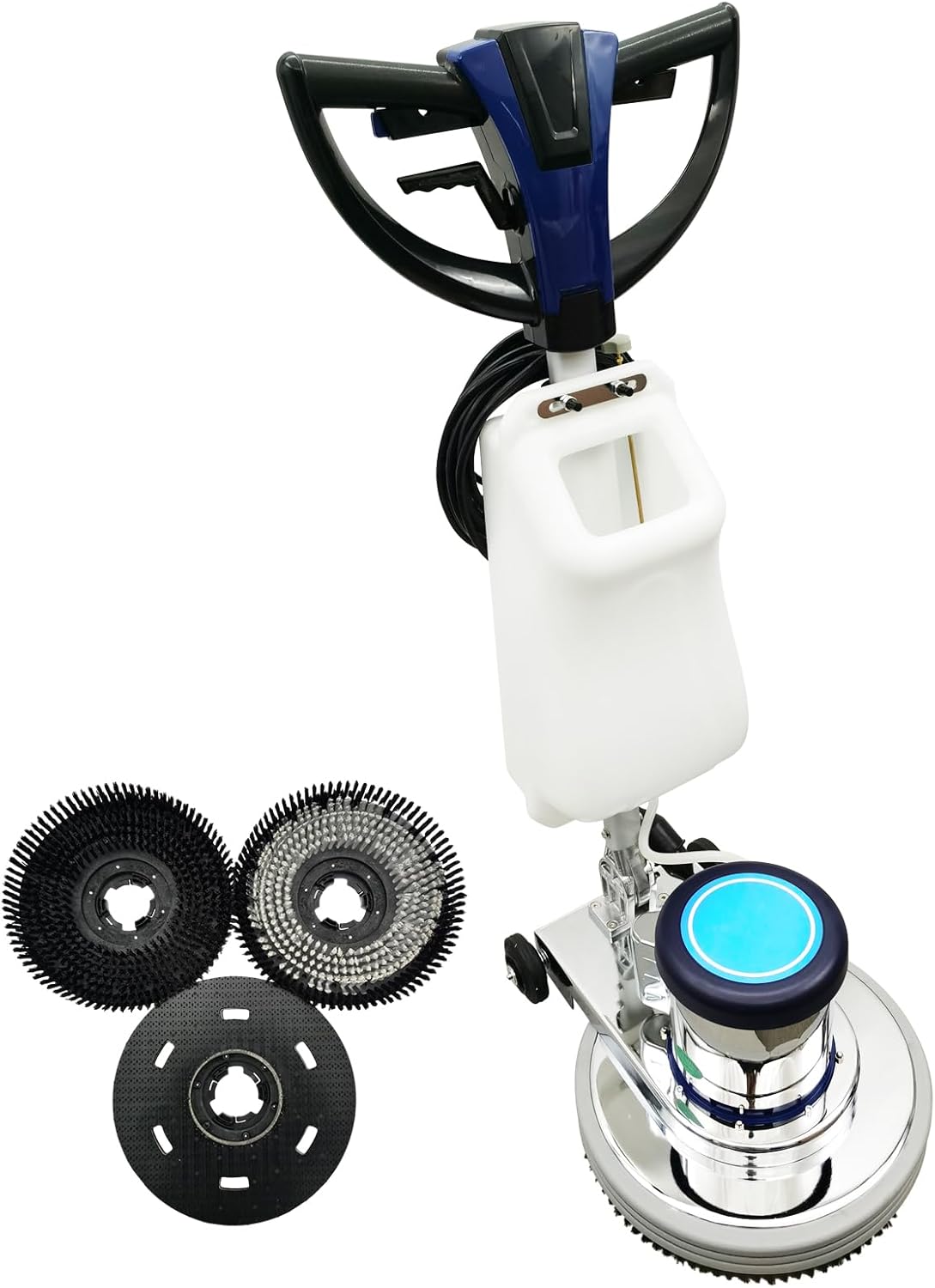 18" Commercial Floor Scrubber & Polisher Heavy Duty Multi-Surface Buffer Cleaner for Wood, Tile