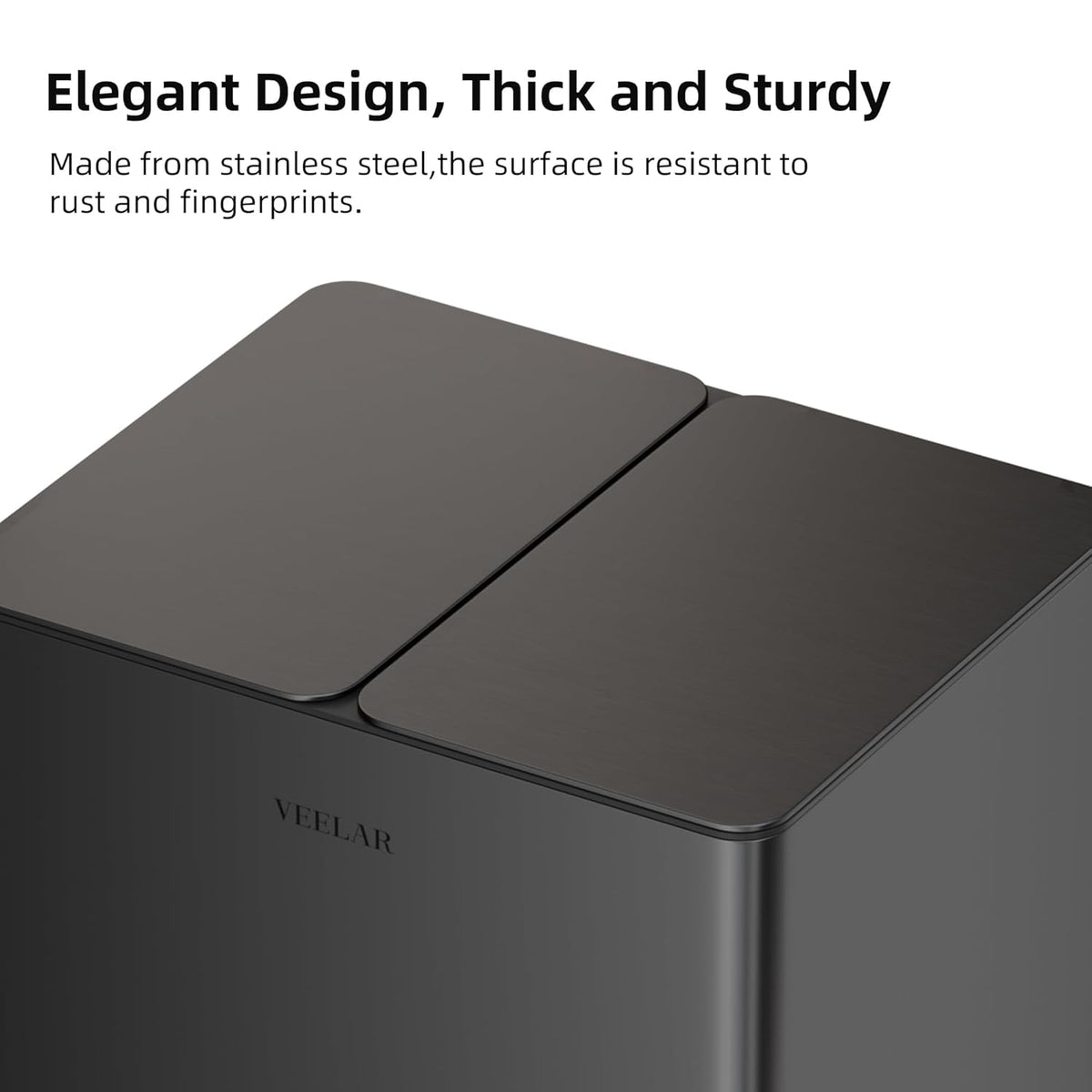 Kitchen Dual Trash Can - Double Touchless Garbage Bins 2 x 4 Gallon (2 x 15 L) with Lid, Stainless