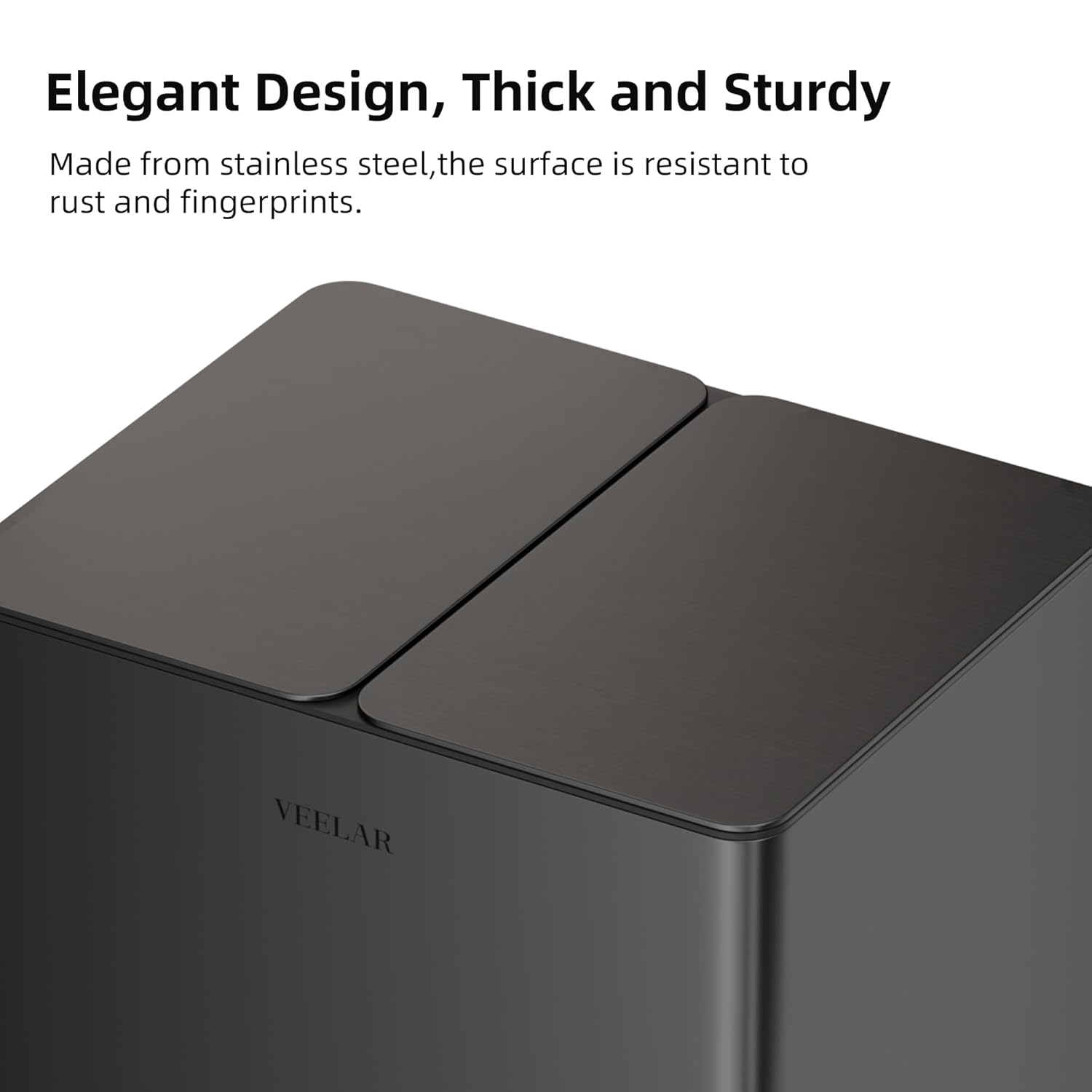 Kitchen Dual Trash Can - Double Touchless Garbage Bins 2 x 4 Gallon (2 x 15 L) with Lid, Stainless