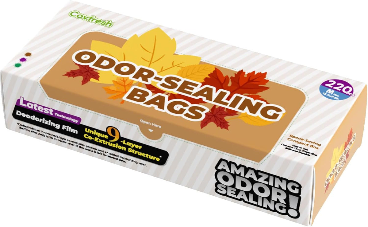 Odor Sealing Small Trash Bags Home & Food Use M-220 Count Disposable Bags, Durable and Unscented