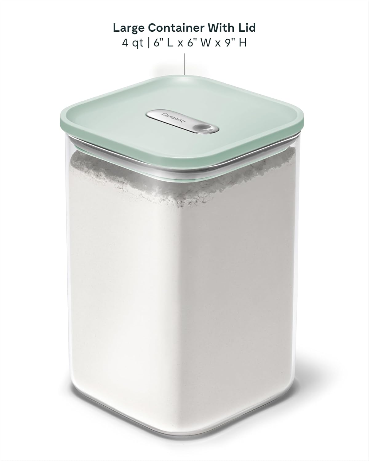 Caraway 4qt Glass Airtight Food Storage Container with Lid – Non-Toxic, BPA-Free Kitchen Storage