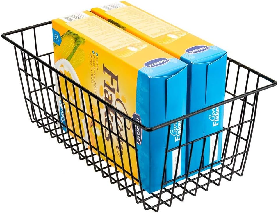 SANNO Freezer Baskets Wire Storage Baskets Closet Baskets Bin Farmhouse Organizer Storage Bins