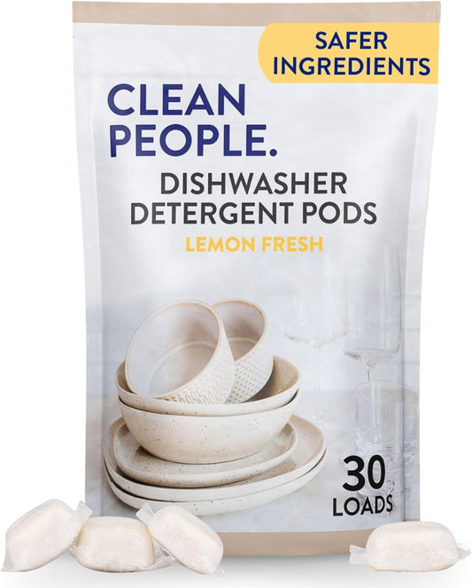 The Clean People Dishwasher Pods - Cuts Grease & Rinses Sparkling Clean - Residue-Free - Phosphate