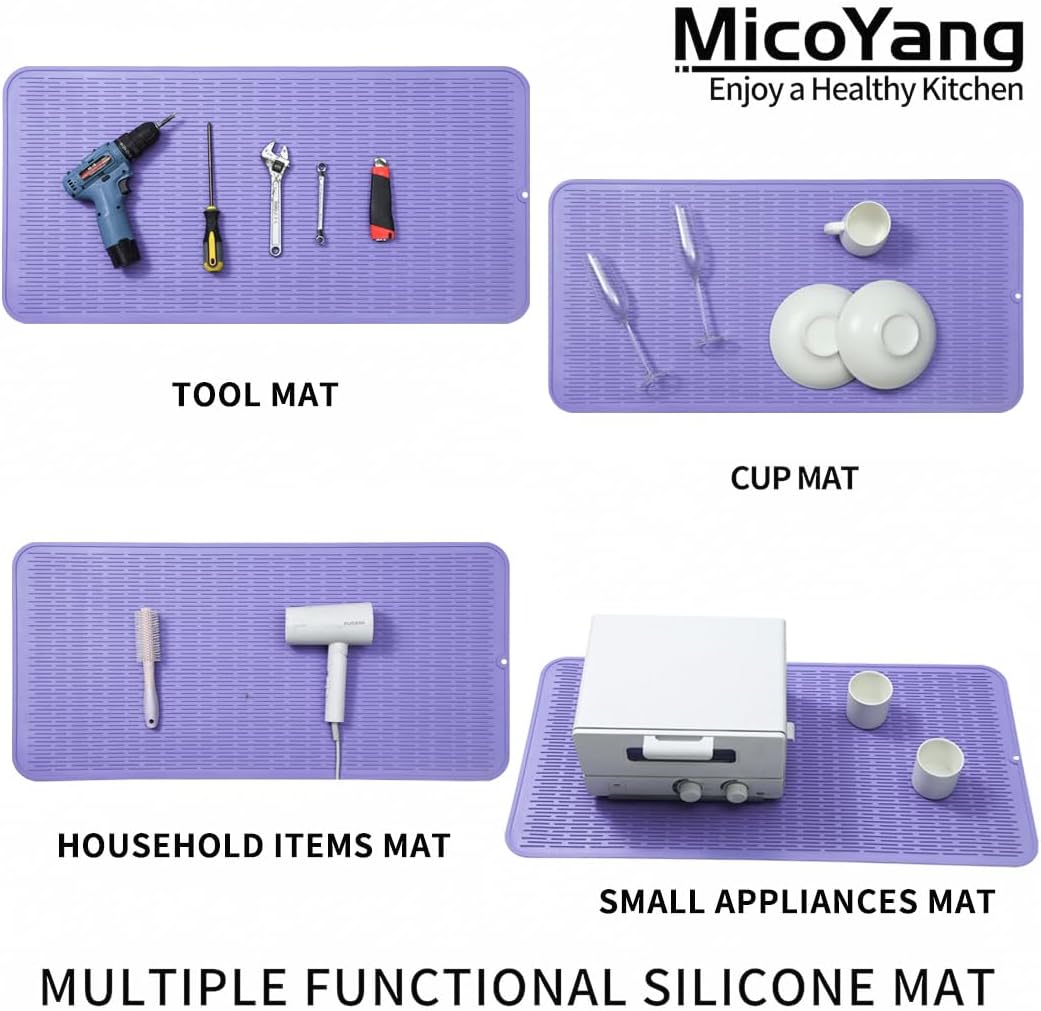 Silicone Dish Drying Mat for Multiple Usage,Easy clean,Eco-friendly,Heat-resistant Silicone Mat for