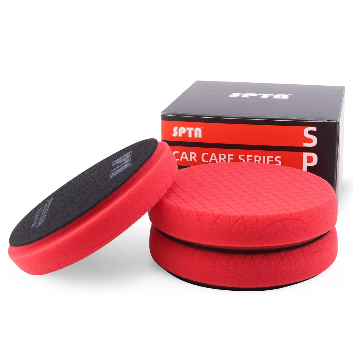 Red Finish Polishing Pads, Buffing Pads, SPTA 3Pcs 6.5 Inch Face for 6 Inch 150mm Backing Plate