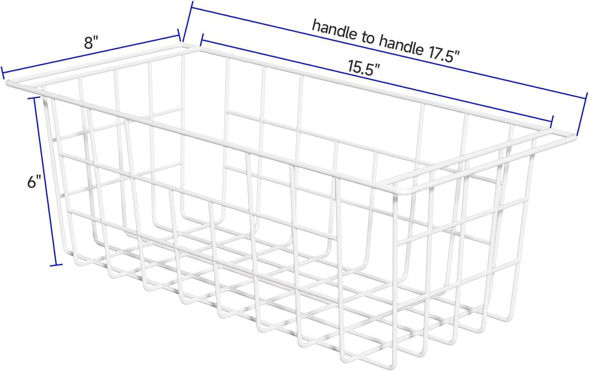 SANNO 17.5in Chest Freezer Basket,Freezer Organizer Bins, Sturdy Metal Wire Freezer Organizer for