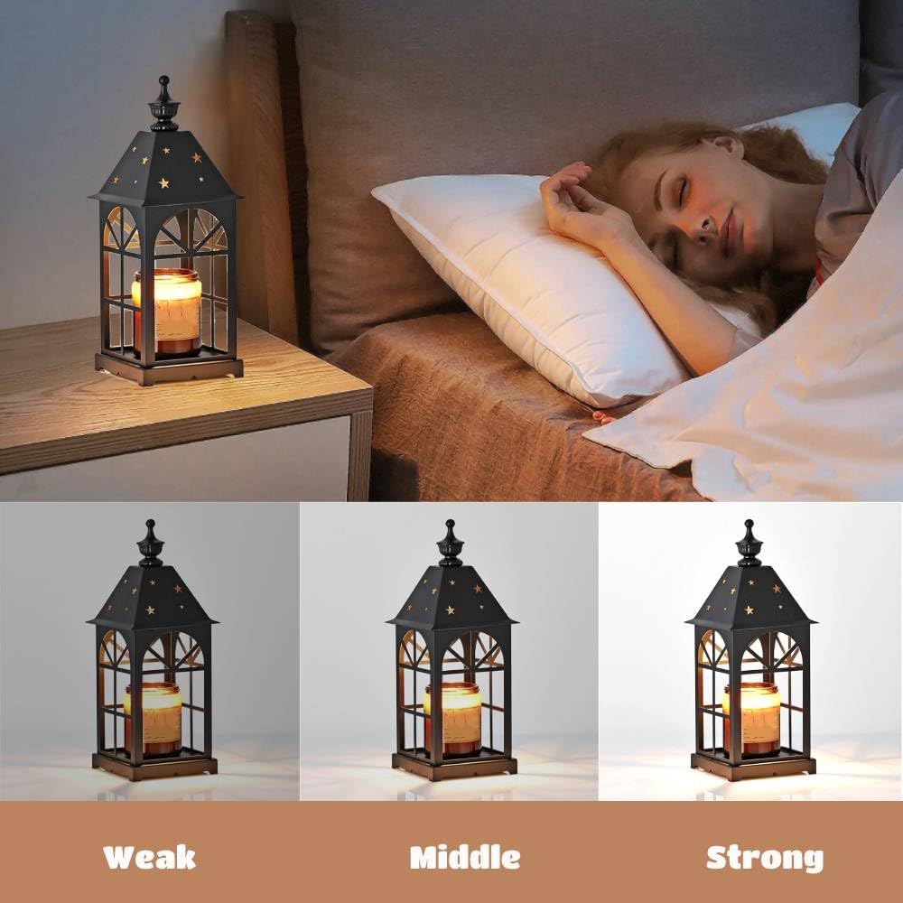 VINGVO Candle Warmer Lamp with Timer, Electric Candle Warmer, Wax Warmer with 2 Bulbs, Adjustable