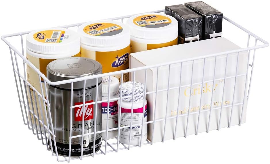 SANNO Freezer Baskets Wire Storage Baskets Closet Baskets Bin Farmhouse Organizer Storage Bins