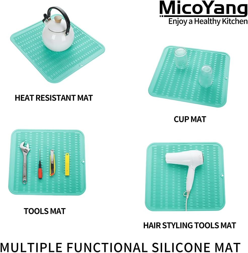 Silicone Dish Drying Mat for Multiple Usage,Easy clean,Eco-friendly,Heat-resistant Silicone Mat for