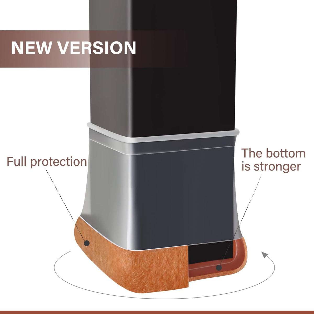 Chair Leg Floor Protectors Chair Leg Protectors for Hardwood Floors Silicone Caps Felt Strengthen