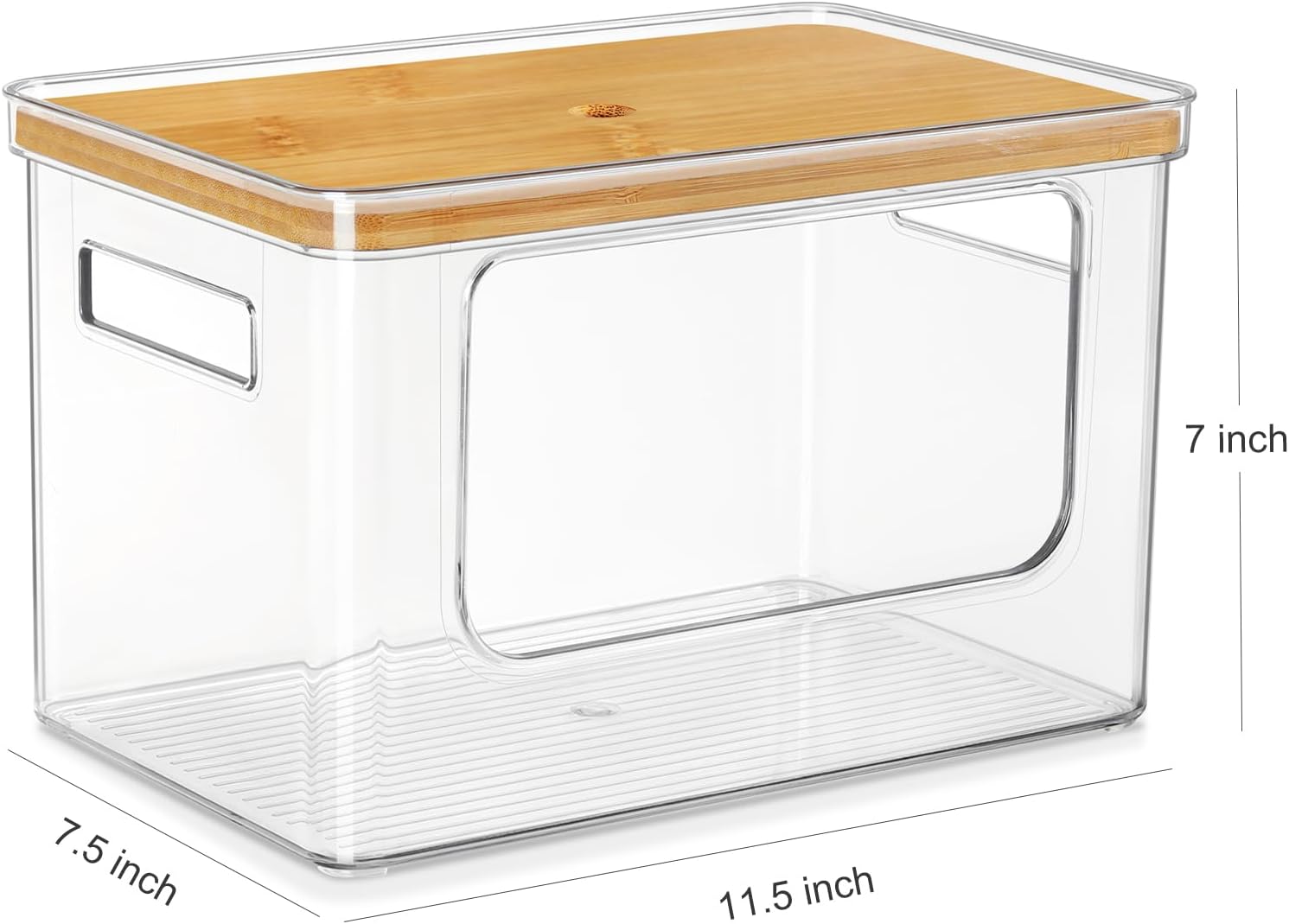Hudgan Stackable Storage with Bamboo Top for Laundry Room Organization, Extra Large Trash
