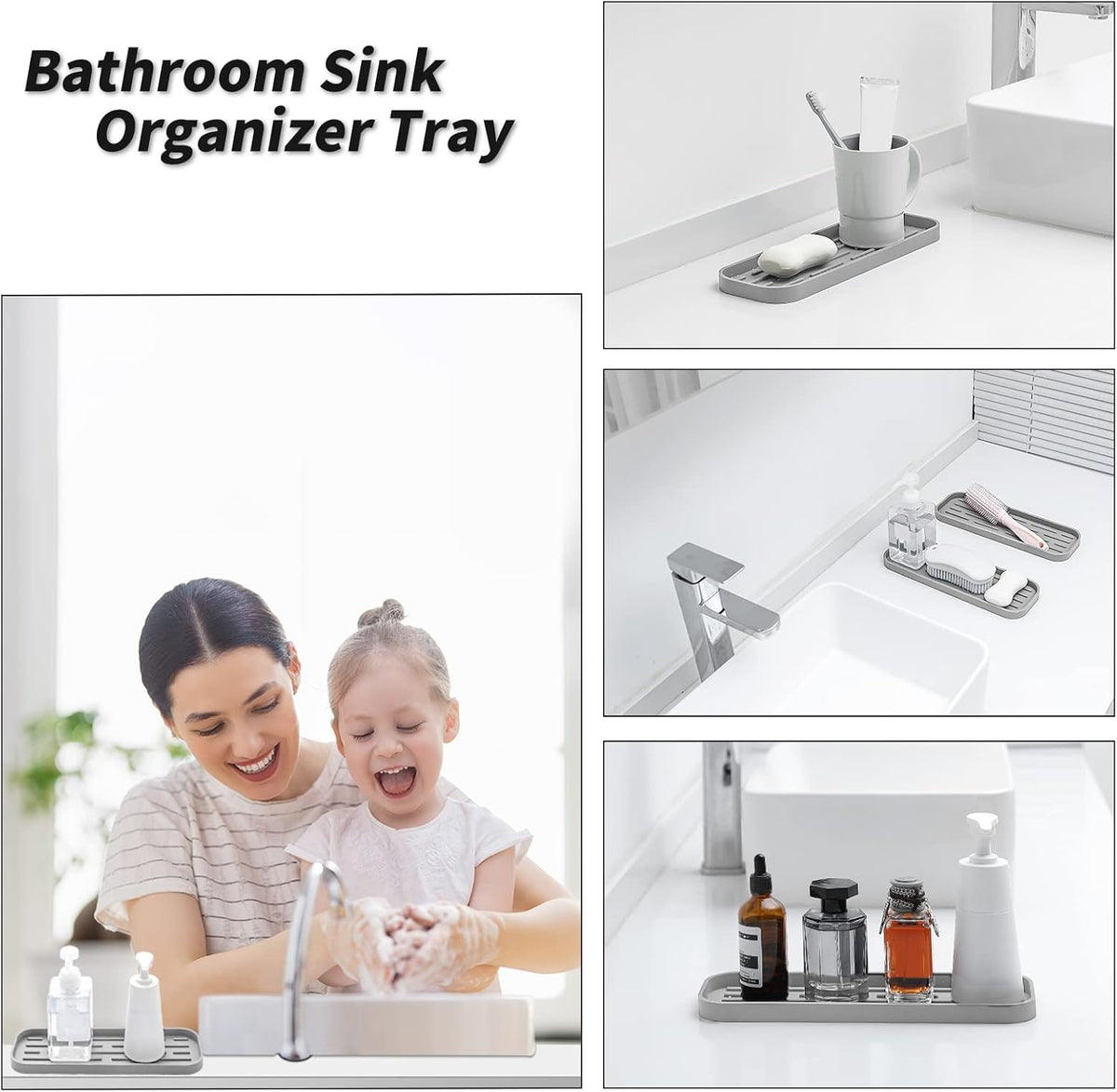 Silicone Kitchen Sink Organizer Tray for Multiple Usage,Eco-Friendly Sponges Holder for Kitchen