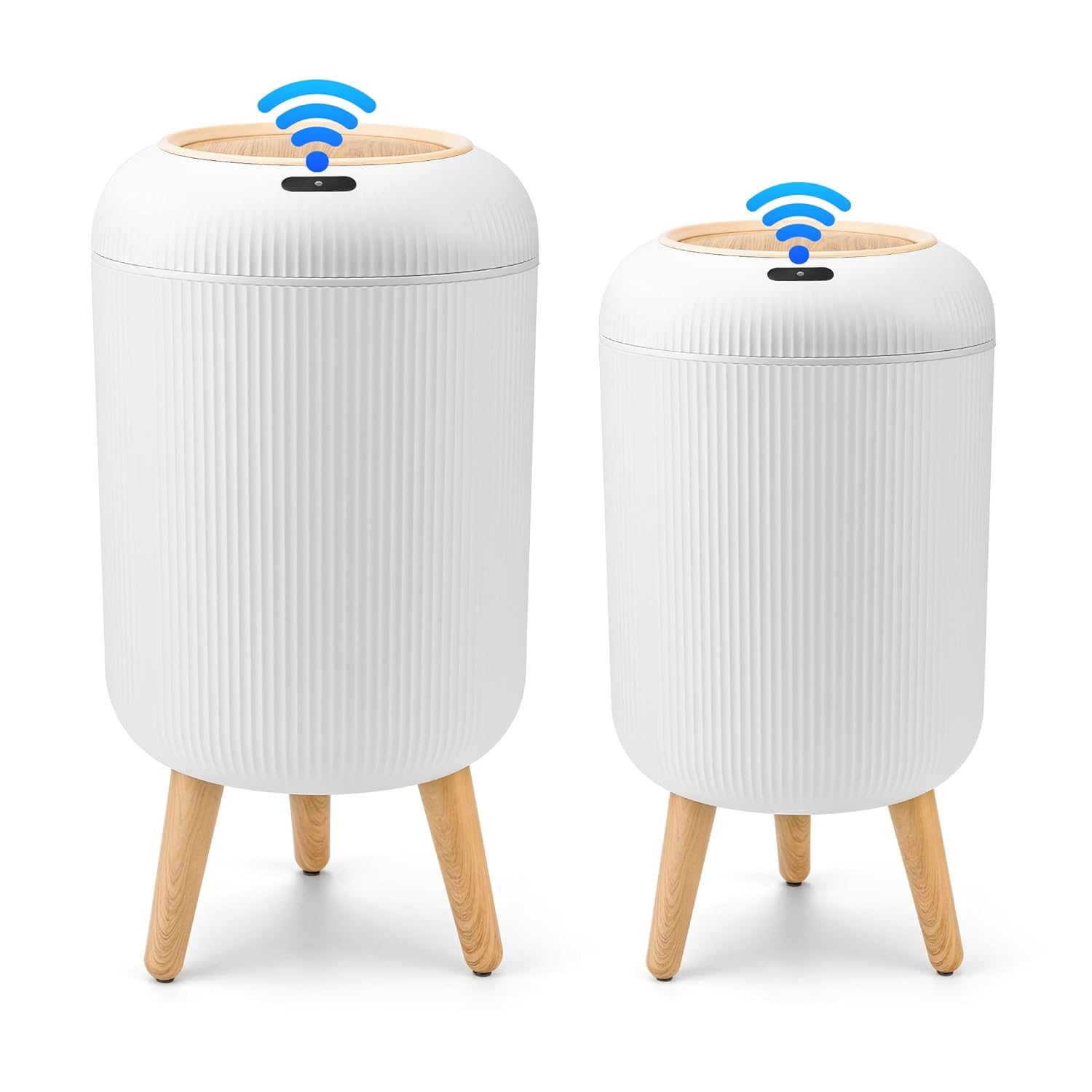 2 Pack Automatic Trash Can 12L /3 Gallon and 10L /2.64 Gallon Bathroom Trash Bin with Lid Touchless