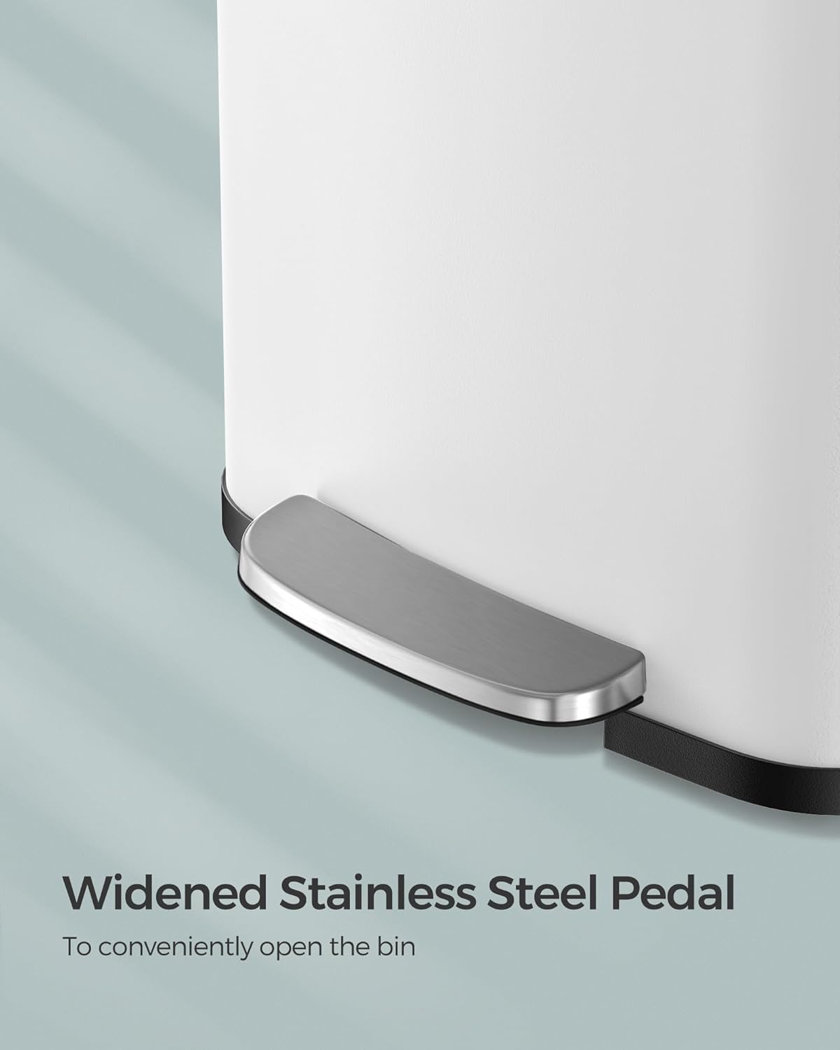 SONGMICS Kitchen Trash Can, 18-Gallon Stainless Steel Garbage Can, with Stay-Open Lid and Step-on