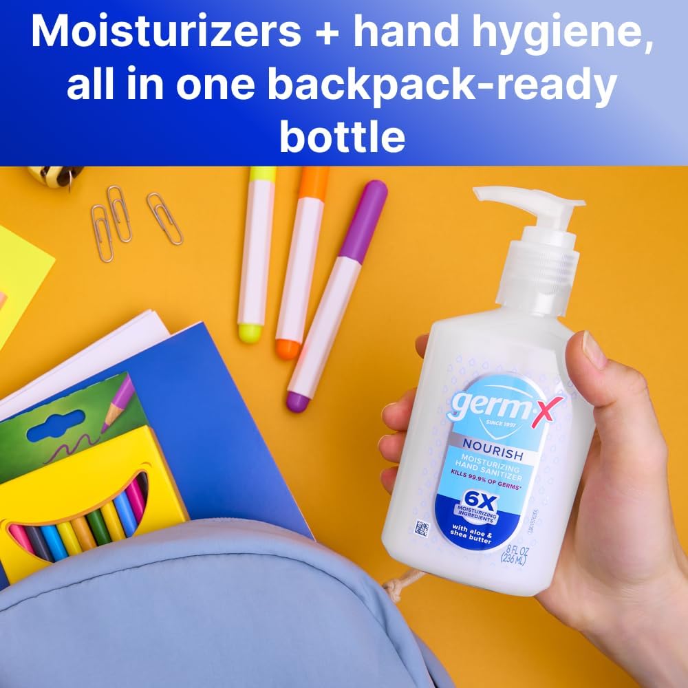 Germ-X Nourish Hand Sanitizer, 2-in-1 Moisturizing and Sanitizing Formula with Shea Butter, Vitamin