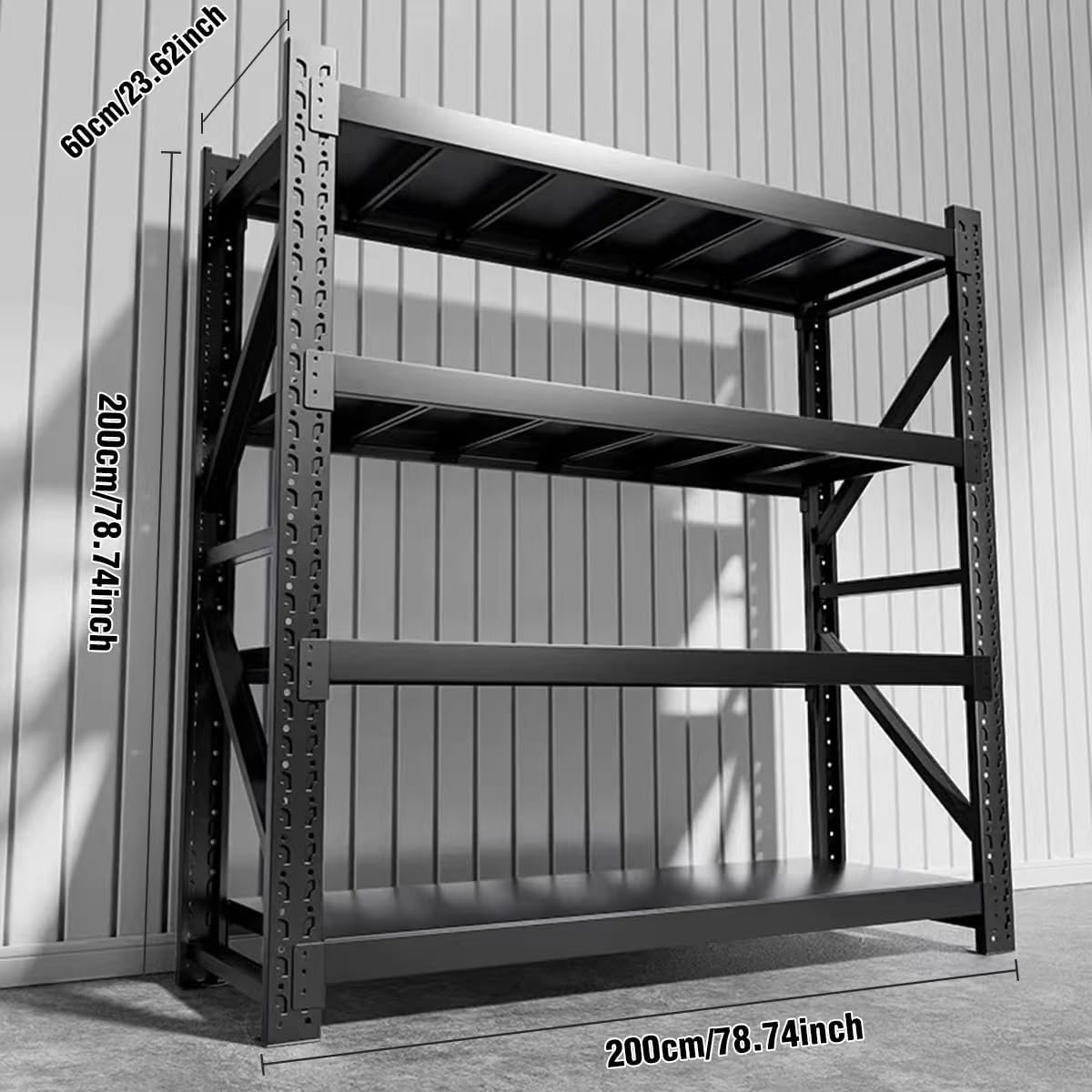 5000lbs Load Capacity,Heavy Duty 4-Tier Steel Shelving Unit, Adjustable Industrial Storage Rack for