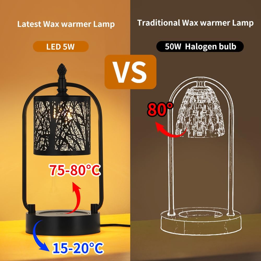 Tree Candle Warmer Lamp, LED Colors Changing Candle Warmer with ATimer, Bedroom Living Room Home