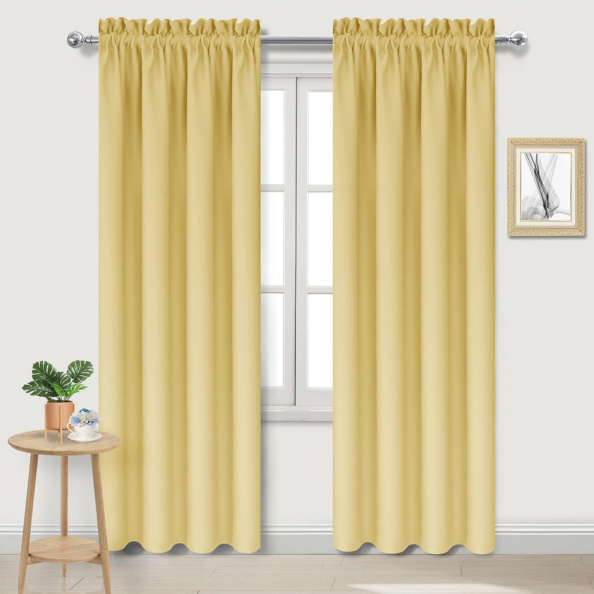 DWCN Blackout Curtains for Bedroom – Rod Pocket Thermal Insulated Noise Reducing Noise Reducing