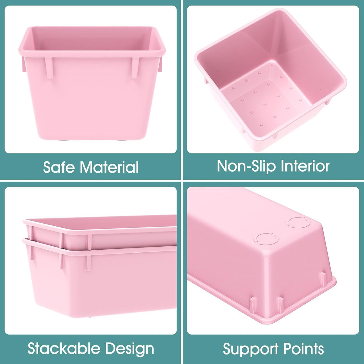 WOWBOX 25 PCS Plastic Drawer Organizer Set, 4 Sizes Desk Drawer Divider Organizers and Storage Bins