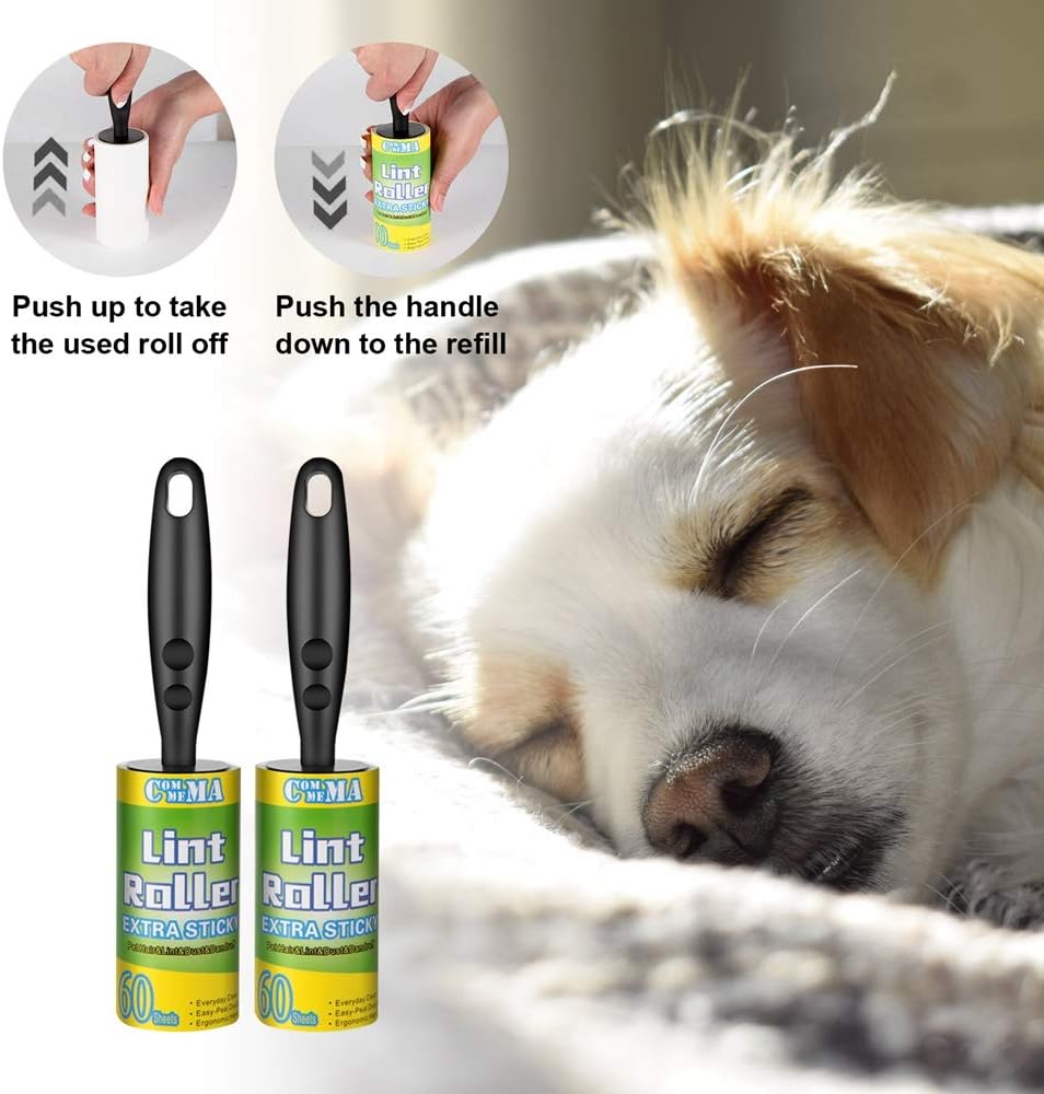 Lint Rollers for Pet Hair Extra Sticky, Pet Hair Remover Set Brush for Dog & Cat Hair Removal