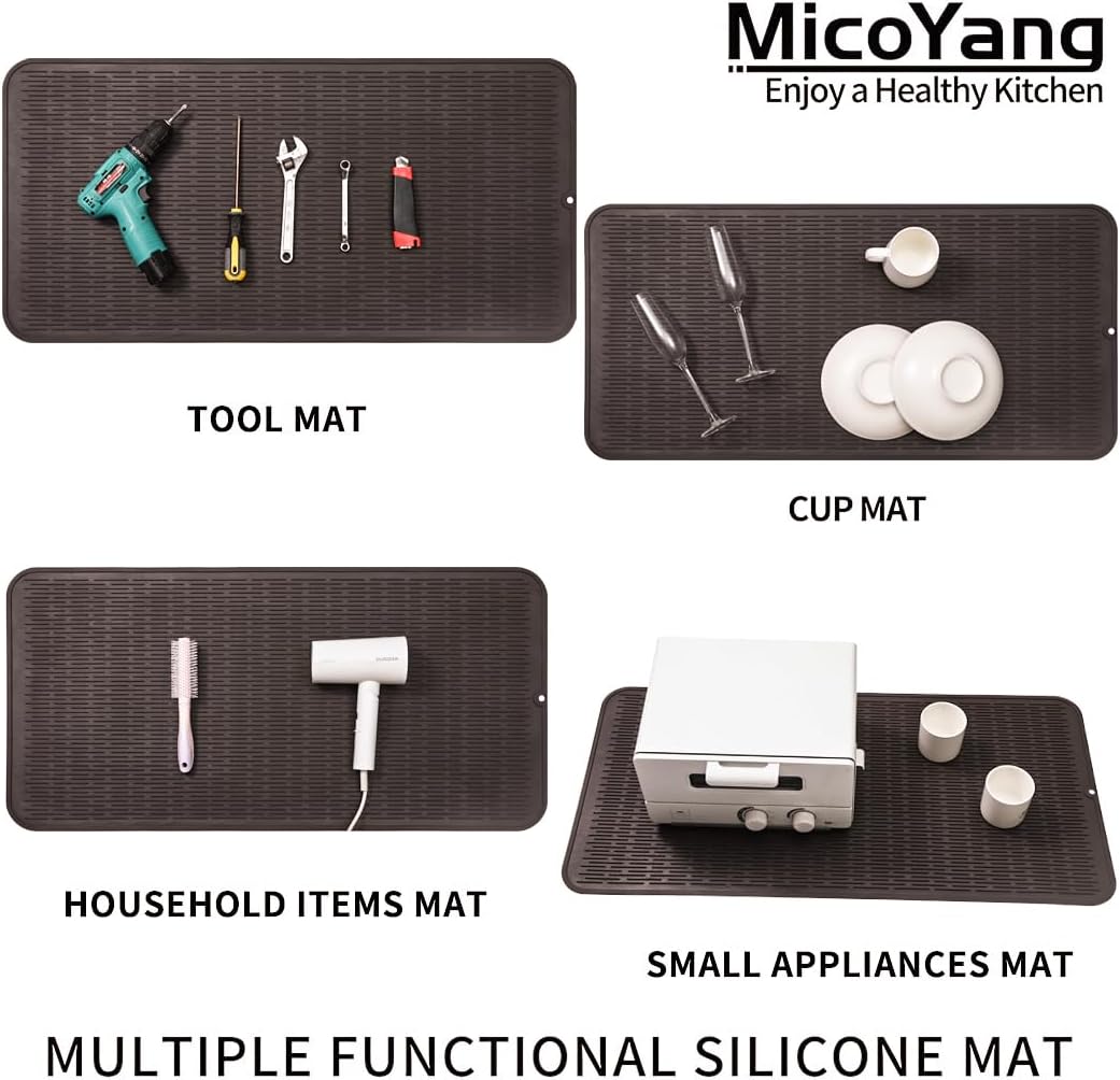 Silicone Dish Drying Mat for Multiple Usage,Easy clean,Eco-friendly,Heat-resistant Silicone Mat for