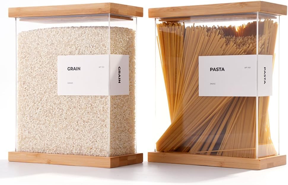 APT 1101 Bamboo Food Dispenser | Kitchen Organizers and Storage | Airtight Pantry Organizers and