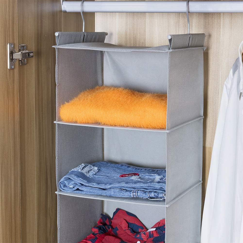 MAX Houser 6 Tier Shelf Hanging Closet Organizer, Closet Hanging Shelf with 2 Sturdy Hooks for