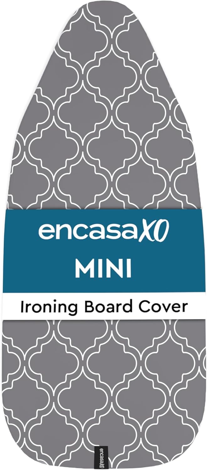 Encasa XO Ironing Board Cover and Pad 28"x12" - Thick 3mm Felt Padding, Drawstring Tightening &