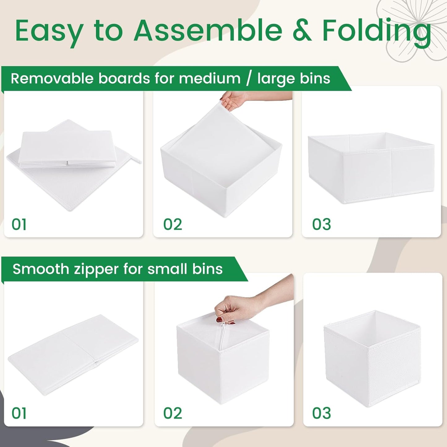 Criusia 16 Pack Underwear Drawer Organizer, Drawer Organizer Clothes, Foldable Cloth Storage Box