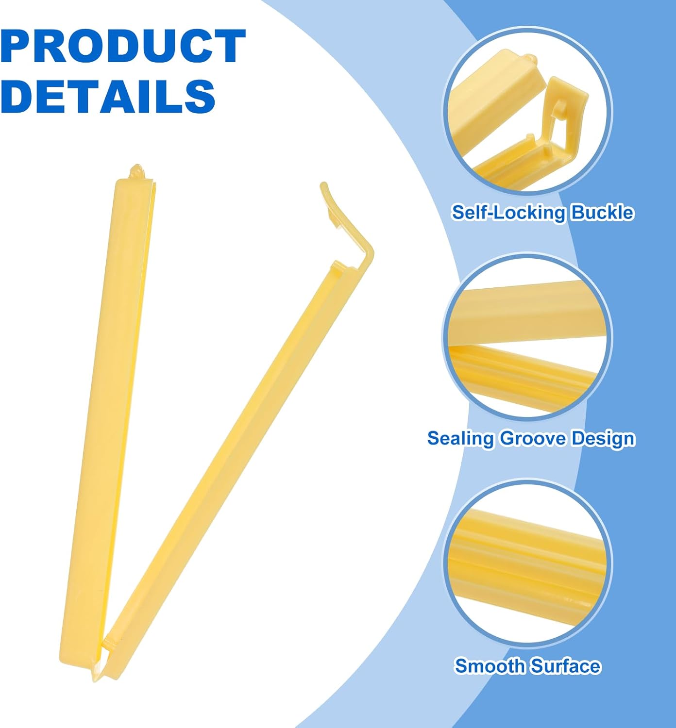 PATIKIL Sealing Clips 4.3 Inch, 10 Pack Reusable Plastic Bag Clip Clamp Sealer for Food Storage