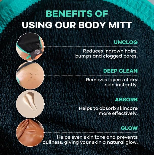 Dermasuri - Deep Exfoliating Glove - Polishing Mitt Body Scrubber - Korean Skin Cleaner Exfoliator