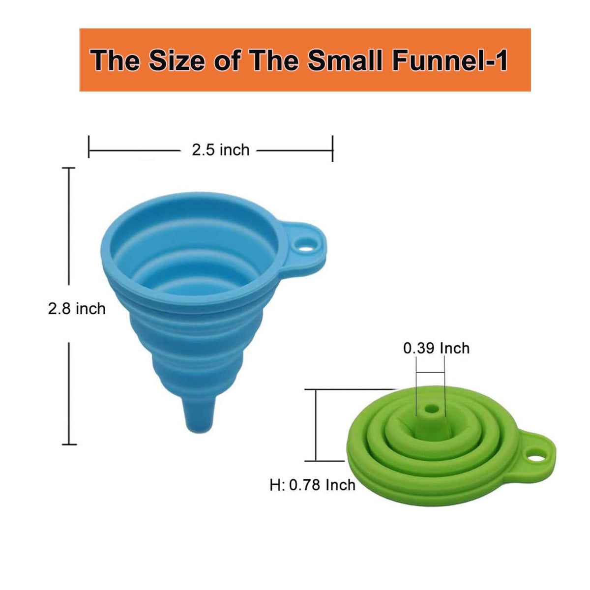 KongNai Kitchen Funnel Set, Small and Large, Kitchen Gadgets Accessories Foldable Silicone