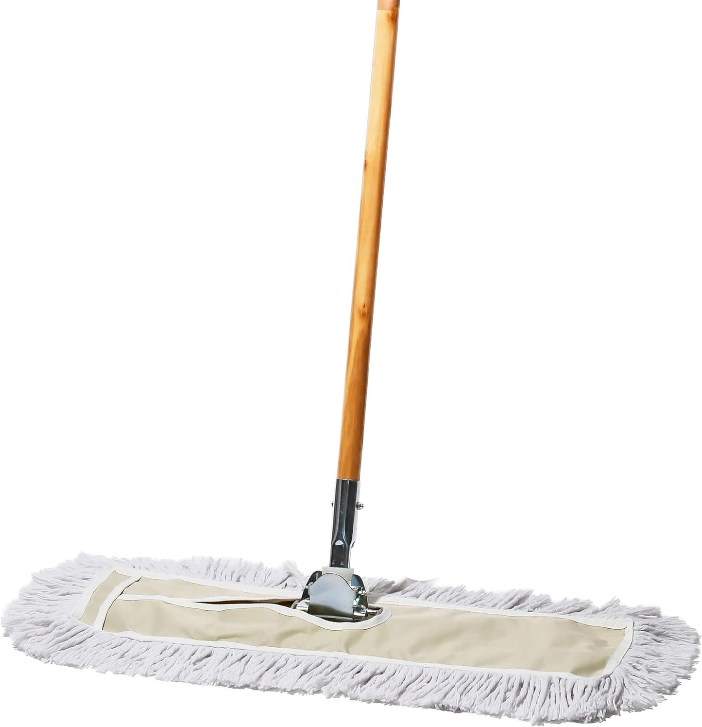 Commercial Dust Mop & Floor Sweeper, 24 in. Dust Mop for Hardwood Floors, Cotton Mop Head, Wooden