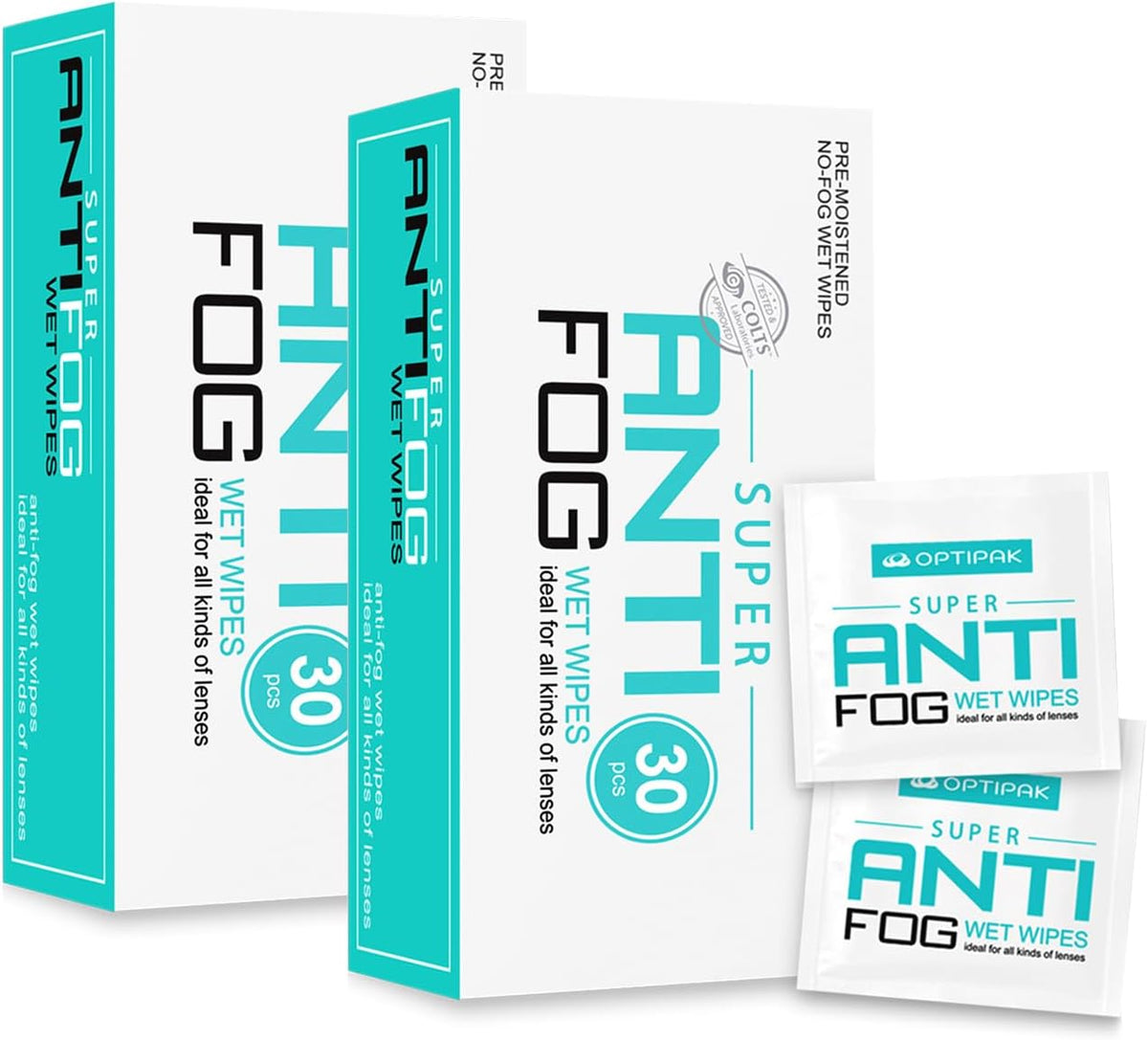 Anti Fog Wipes for Glasses, Binoculars, Face Shields, Ski Masks or Swim Goggles | Pre-Moistened