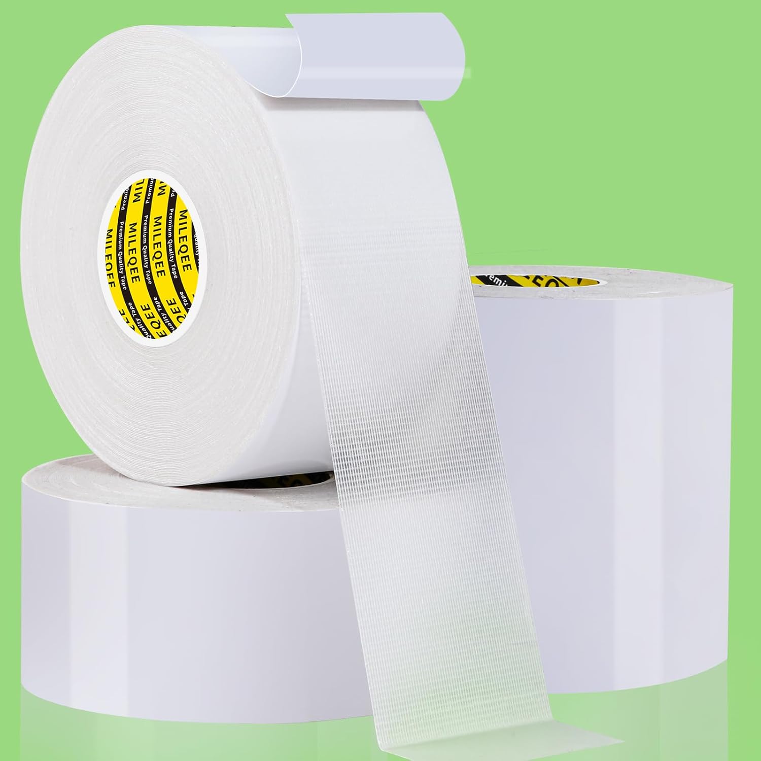 4Pack Double Sided Tape Heavy Duty, 2in x 66FT, Universal High Tack Strong Wall Adhesive with