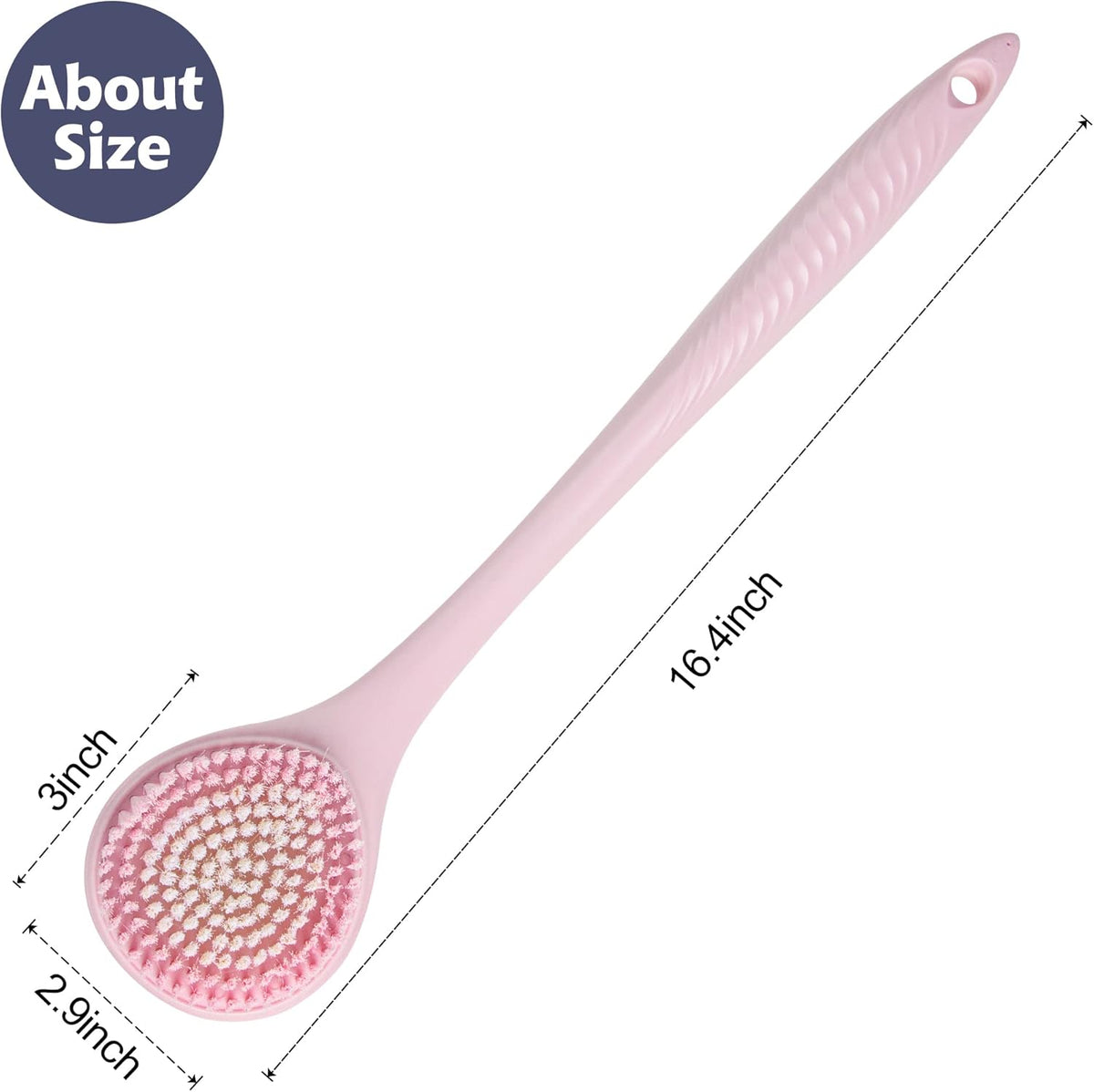 BEDELITE Back Bath Brush Long Handle for Shower - Soft Shower Brush for Men & Women,Back Brush