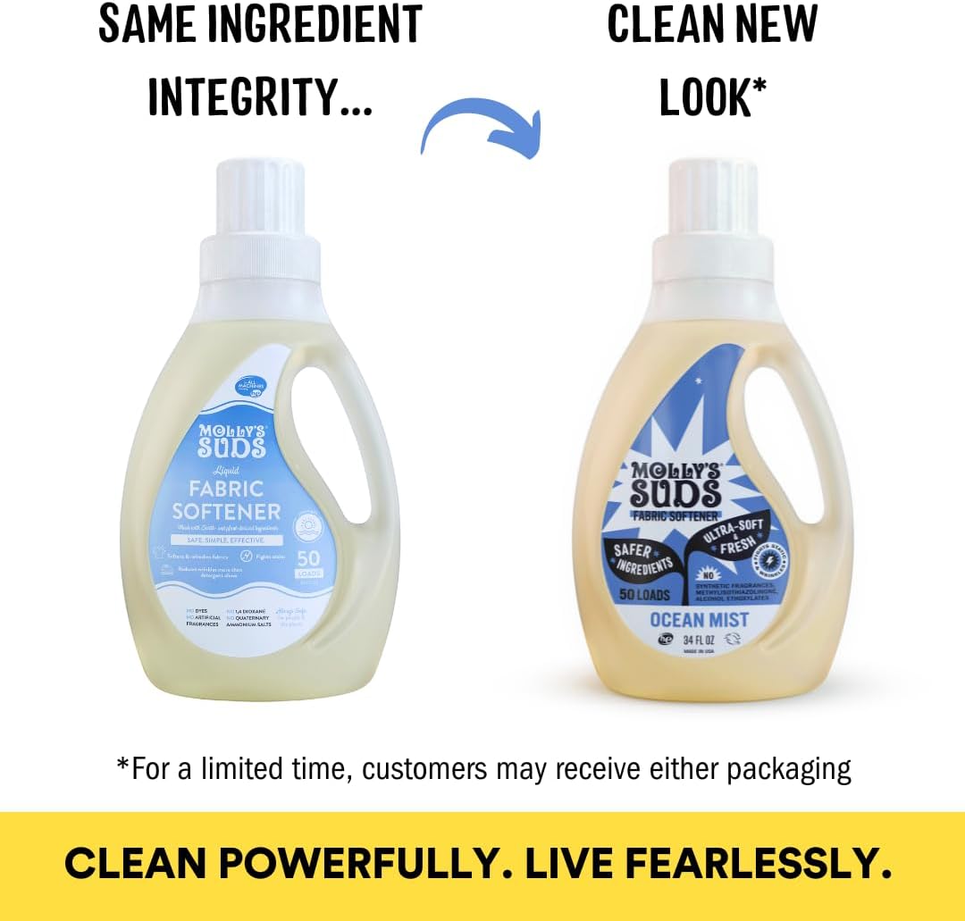 Molly’s Suds Fabric Softener Liquid for Sensitive Skin | Vinegar-Powered, Infused with Essential