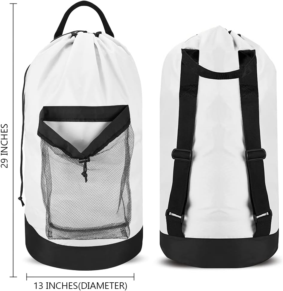 Dalykate Backpack Laundry Bag, Laundry Backpack with Shoulder Straps and Mesh Pocket Durable Nylon