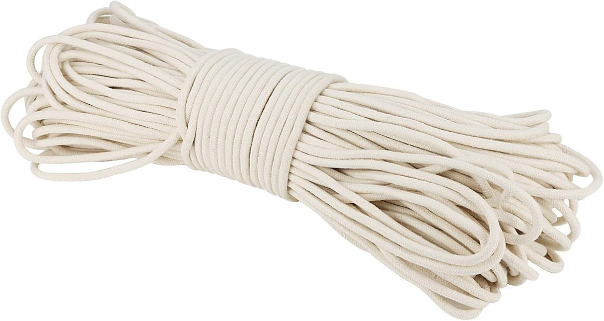 SOUJAP 328 Feet 5/16 Inch Cotton Rope, White Cotton Sash Cord, 8mm Thick Cotton Clothesline Rope