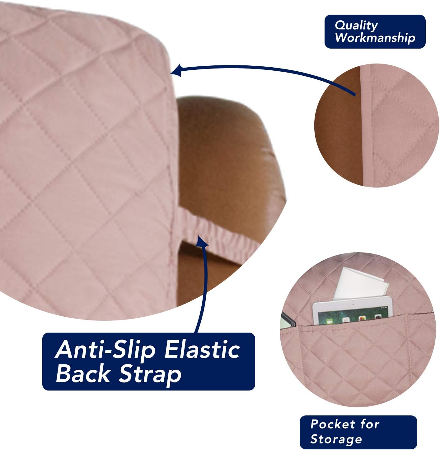 PureFit Reversible Quilted Sofa Cover, Water Resistant Slipcover Furniture Protector, Washable