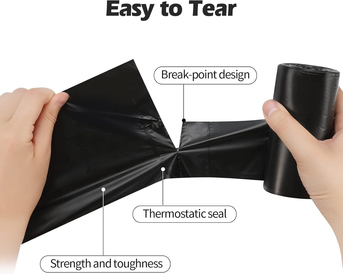 2-4 Gallon Portable Trash Bags,120 Counts Thicken portable Small Garbage Bags for Office