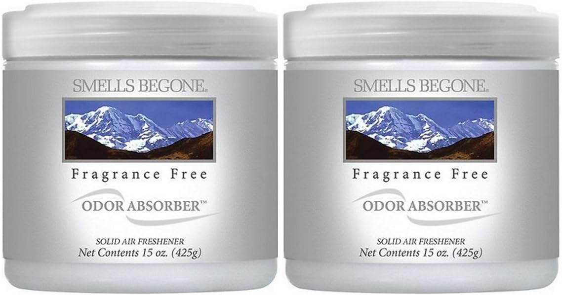 SMELLS BEGONE Air Freshener Odor Absorber Gel - 15 oz, Pack of 2 - Absorbs and Eliminates Odor in