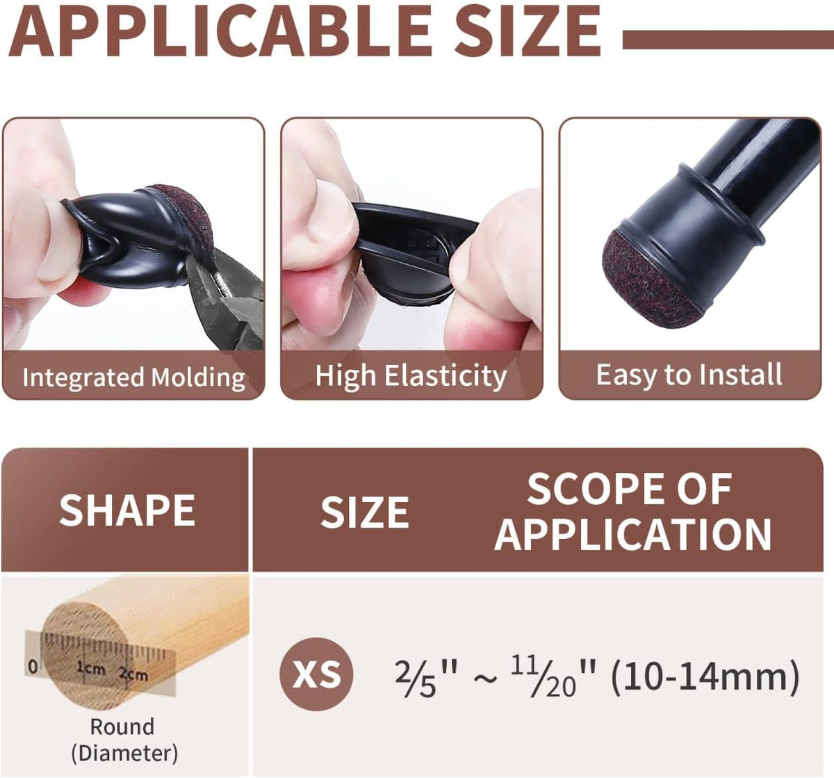 Ezprotekt 24 Pcs Extra Small Round Chair Leg Floor Protectors for Wooden & Ceramic Tiles Floors