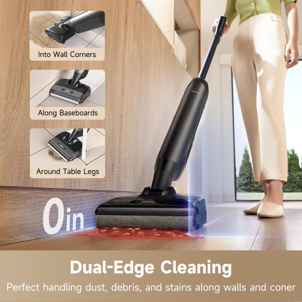MOVA M10 Cordless Wet Dry Vacuum Cleaner 180° Lie-Flat Smart Vacuum Mop All in One for Hard Floor