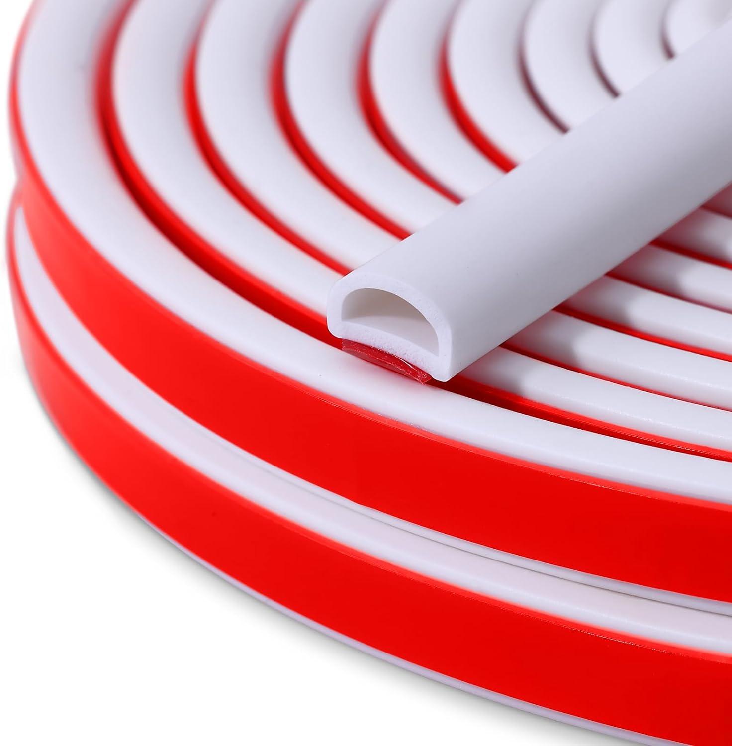 Benory Silicone Weather Stripping Door Seal - Self Adhesive D Shaped Seal Strip for Door