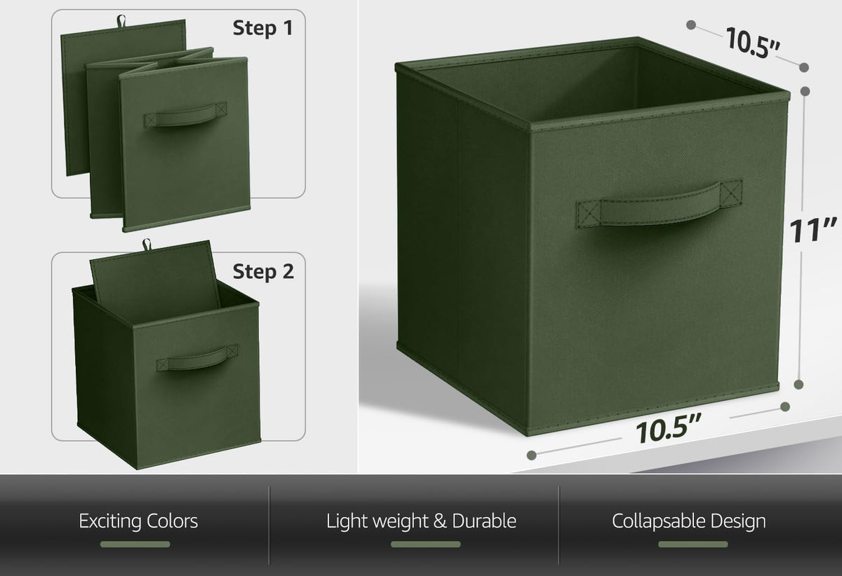 Sorbus Foldable Storage Cubes - 6 Fabric Baskets for Organizing Pantry, Shelf, Toy Box, Cubby