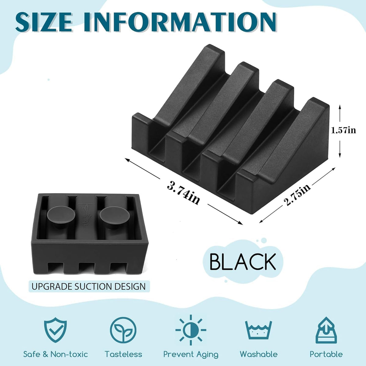 Silicone Soap Dish for Bar Soap Holder for Shower Bathroom Self Draining Waterfall Drying Tray Keep