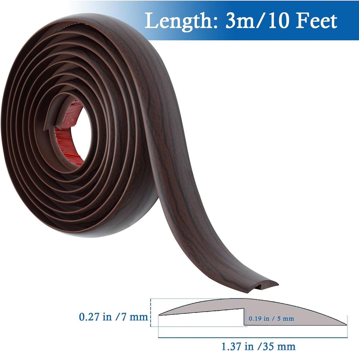 Floor Transition Strip Self Adhesive Carpet & Flooring Transitions Edging Trim Strip PVC Threshold